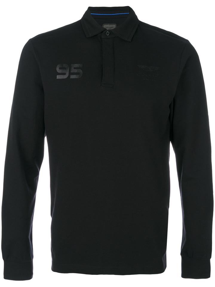 Hackett Longsleeved Polo Shirt - Black