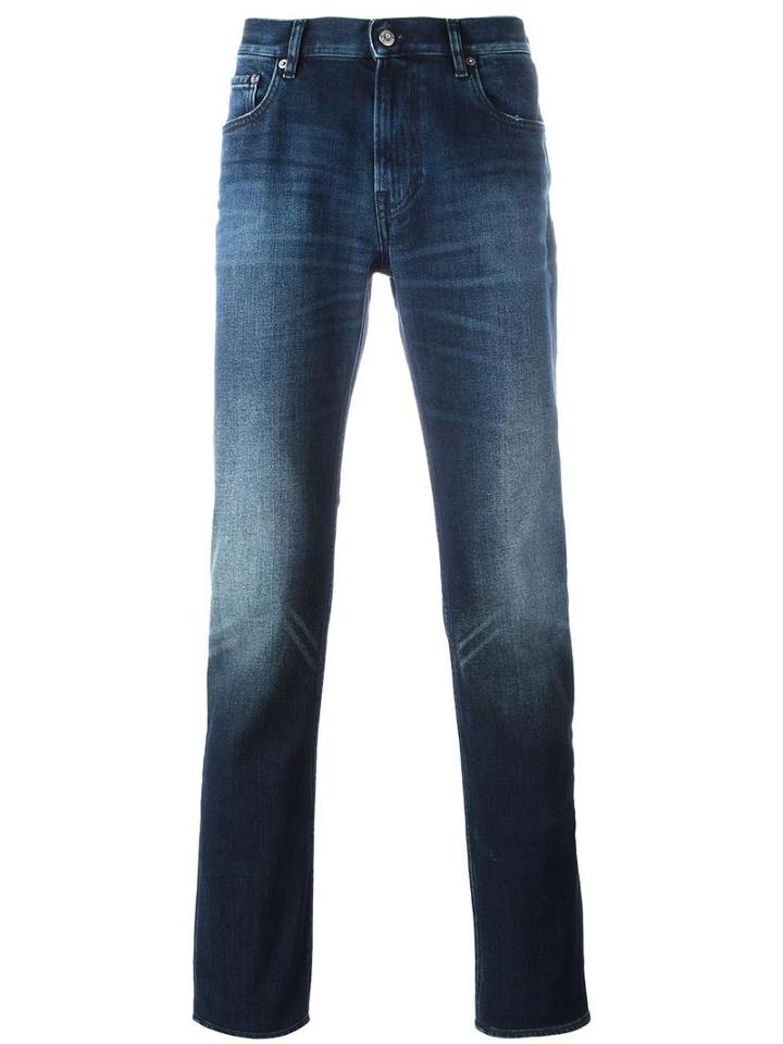 Stone Island Straight Leg Jeans, Men's, Size: 33, Blue, Cotton/spandex/elastane