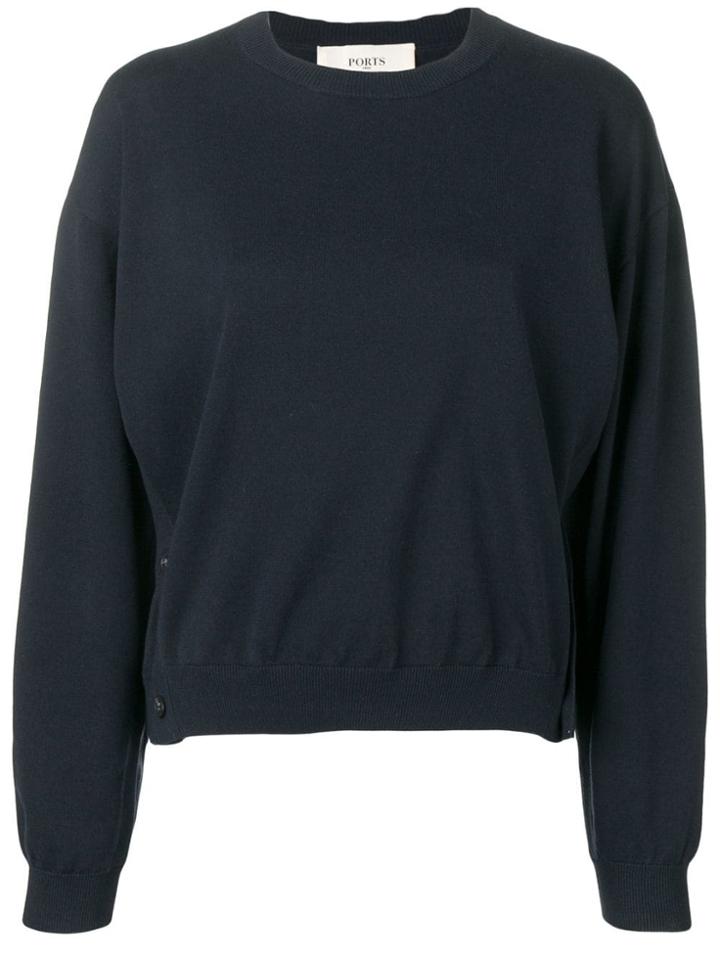 Ports 1961 Fully Fashioned Jersey Sweater - Blue