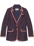 Gucci Jacket With Geometric Jacquard Pattern - Blue