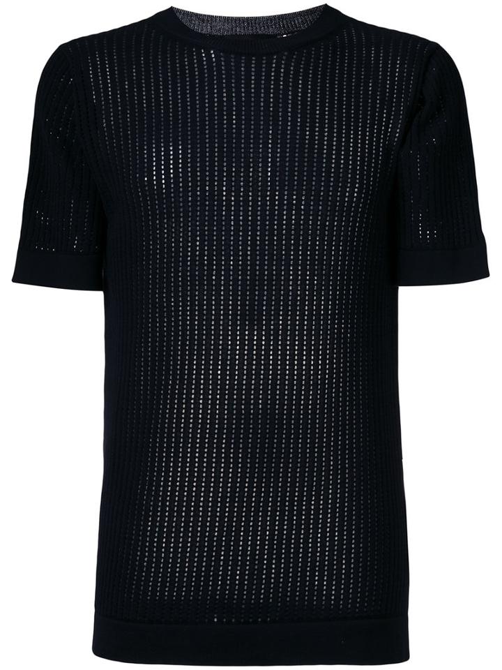 Diesel Black Gold Ladder Stitch Rib Knit Top, Men's, Size: Small, Blue, Cotton