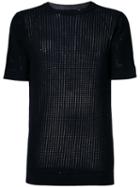 Diesel Black Gold Ladder Stitch Rib Knit Top, Men's, Size: Small, Blue, Cotton