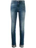 Emporio Armani Embroidered Eagle Skinny Jeans - Blue