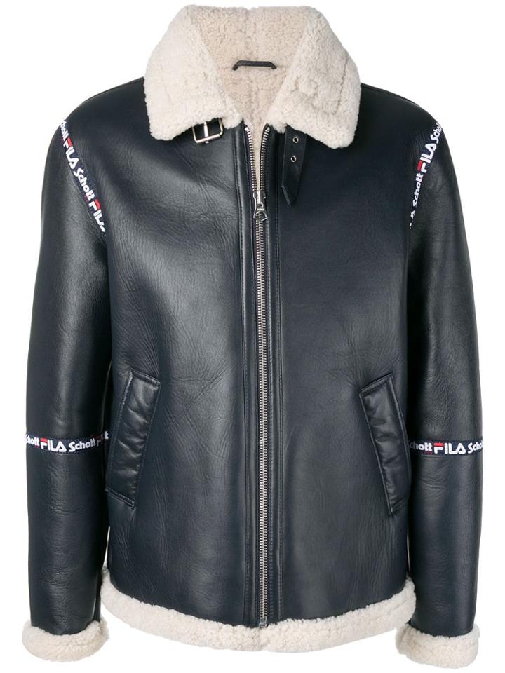 Fila X Schott Nyc Melvin Sherpa Jacket - Blue