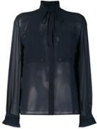 Golden Goose Deluxe Brand Sheer Frill Collar Blouse - Blue