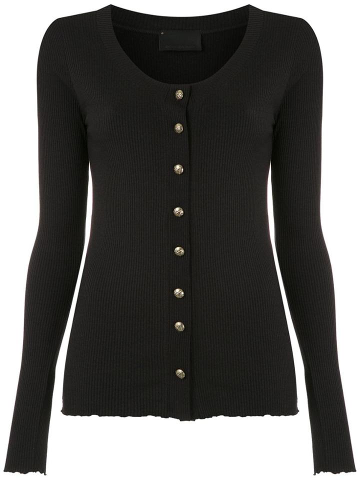 Andrea Bogosian Ribbed Button-up Cardigan - Black