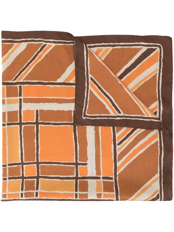Jejia Abstract Print Scarf - Brown