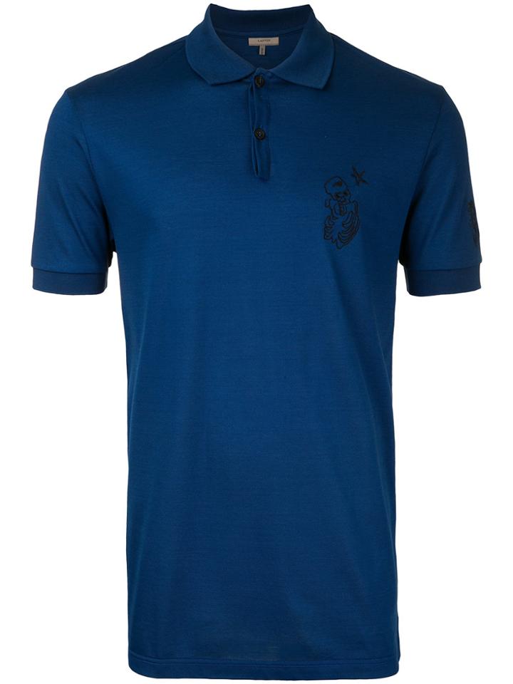 Lanvin Embroidered Logo Polo Shirt - Blue