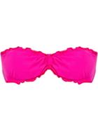 Amir Slama Ruffled Trim Bandeau Bikini Top - Pink