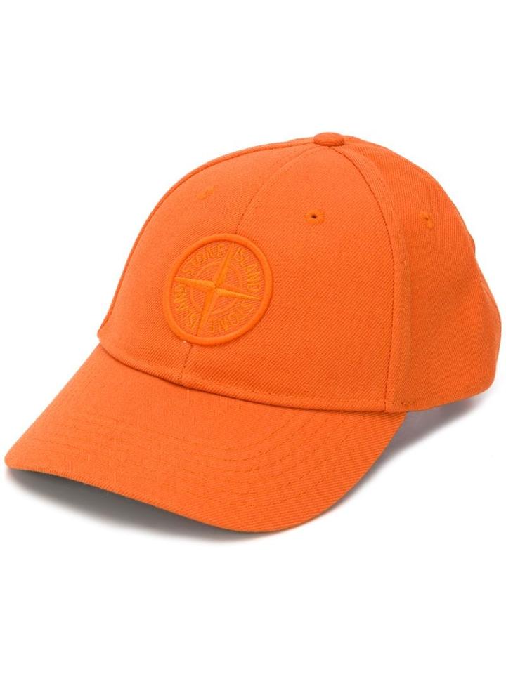 Stone Island Logo Patch Baseball Cap - Orange