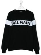 Balmain Kids Teen Logo Cashmere Jumper - Black