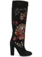 Giambattista Valli Floral Embroidered Boots - Black