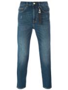 Love Moschino Peace Patch Slim Jeans, Men's, Size: 31, Blue, Cotton/spandex/elastane