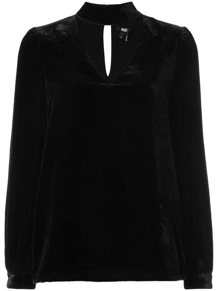 Paige Choker V-neck Blouse - Black