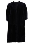 Drome Reversible Fur Coat, Women's, Size: Xl, Blue, Lamb Skin