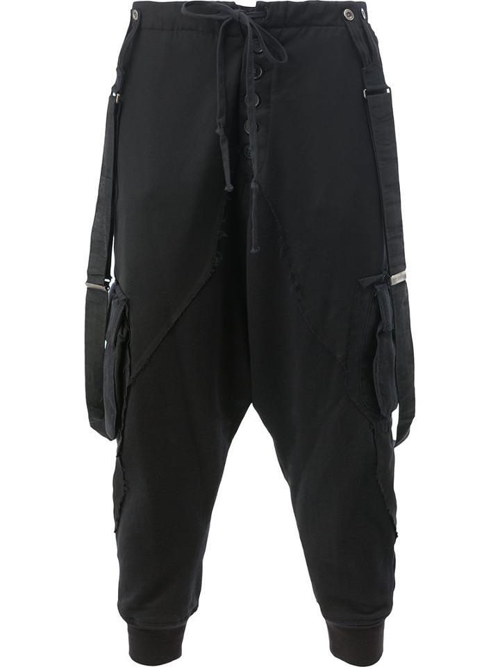 Shigoto X Cropped Trousers - Men - Silk/cotton/rayon/wool - 1, Black, Silk/cotton/rayon/wool, Greg Lauren