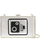 Anya Hindmarch 'speed Camera Imperial' Clutch, Women's, Grey, Brass/leather