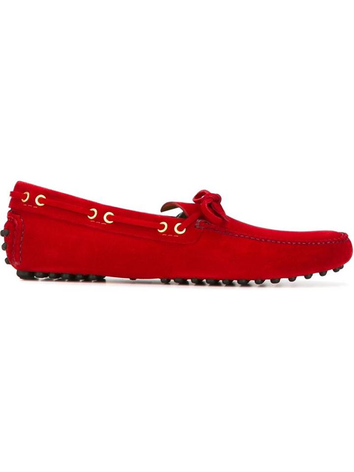 Car Shoe Boat Shoes, Men's, Size: 5, Red, Suede/leather/rubber