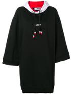 Msgm Hooded Sweatshirt Dress - Black