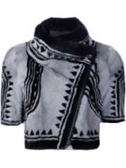 Yigal Azrouel 'geo' Biker Cropped Jacket
