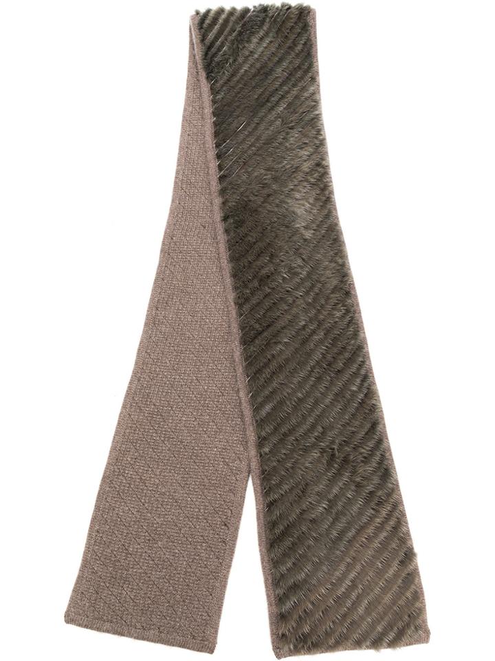 Liska Diagonal Stripe Scarf - Green