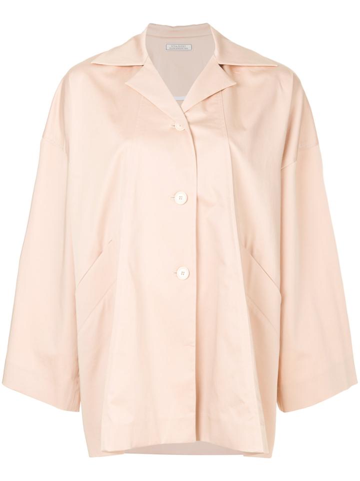 Nina Ricci Draped Boxy Coat - Nude & Neutrals