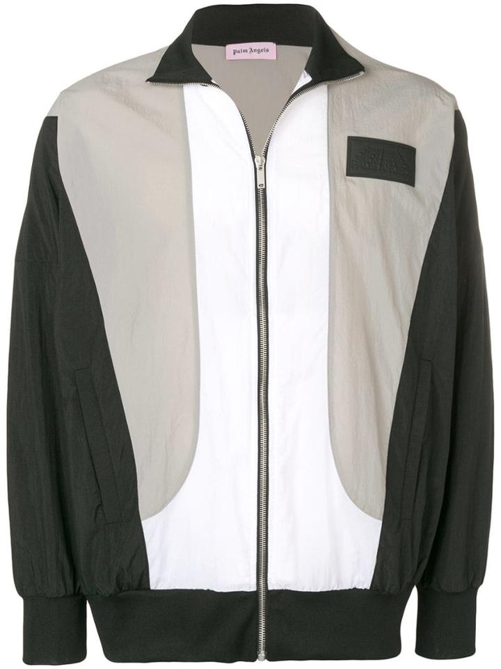 Palm Angels Colour-blocked Zip-up Jacket - Black