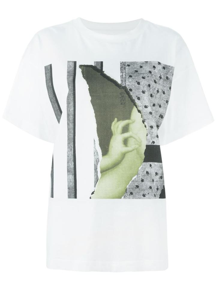Mm6 Maison Margiela Printed T-shirt, Women's, Size: S, White, Cotton