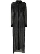 Alexandre Vauthier Polka-dot Sheer Shirt Dress - Black