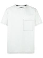 Msgm Denim T-shirt, Men's, Size: 48, White, Cotton