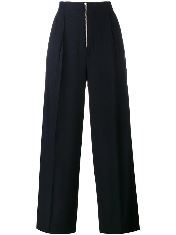Céline Wide-leg Trousers, Women's, Size: 38, Blue, Cotton/viscose/virgin Wool