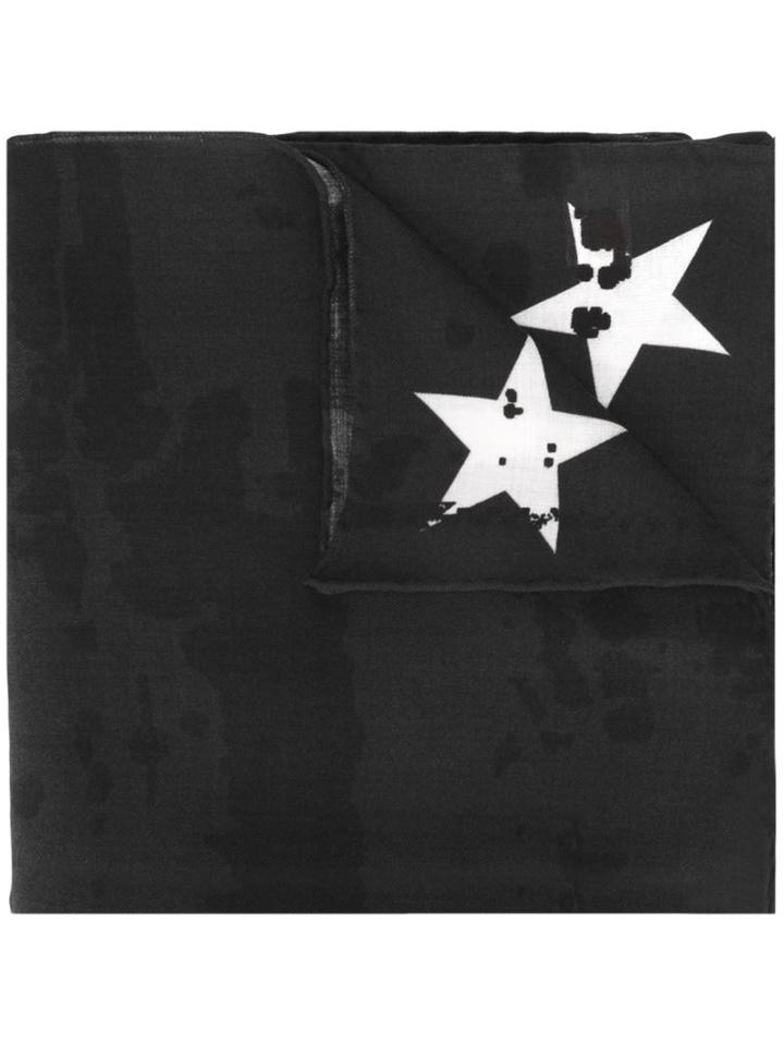 Givenchy Logo Print Scarf, Men's, Black, Silk/virgin Wool
