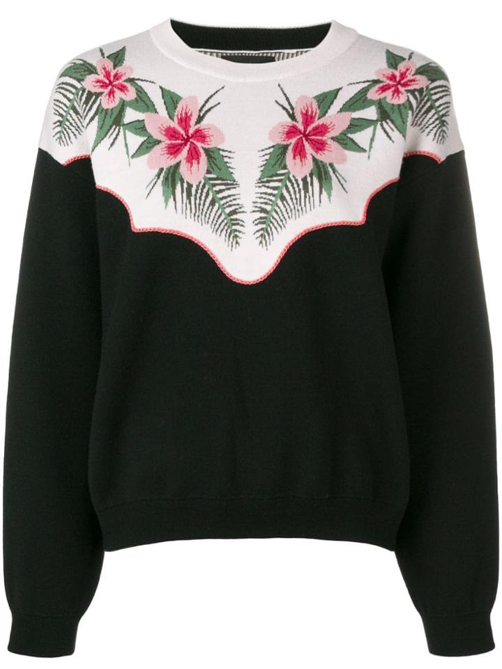 Alanui Floral Embroidered Sweater - Black
