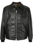 Supreme Schott Leopard Lined Leather Jacket - Black
