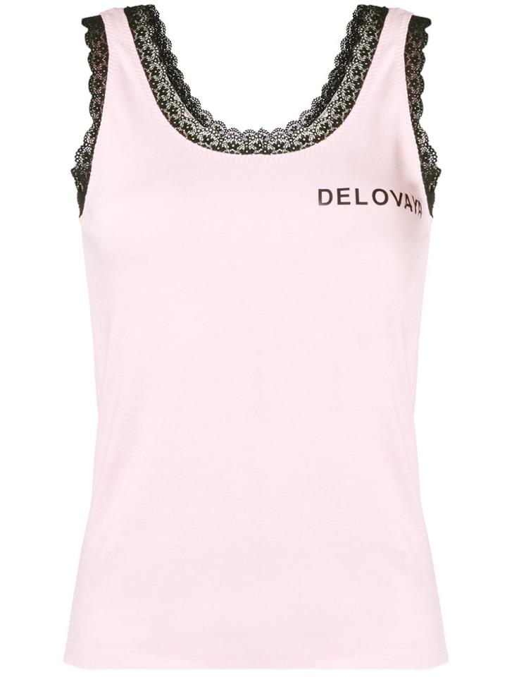 Natasha Zinko Delovaya Lace Trim Vest - Pink