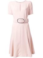 Stella Mccartney Belted Keyhole Detail Dress, Women's, Size: 40, Pink/purple, Spandex/elastane/acetate/viscose