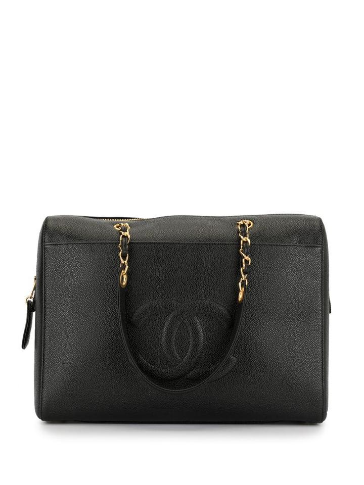 Chanel Pre-owned Cc Stitch Chain Shoulder Bag - Black