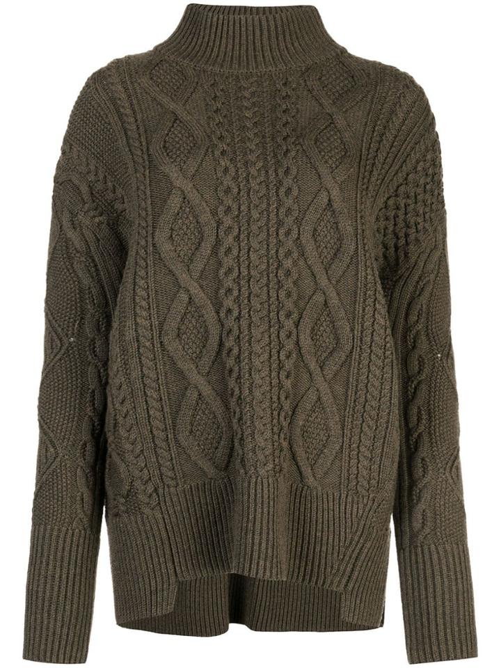 Proenza Schouler Cable Knit Turtleneck - Green