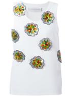 Victoria Victoria Beckham Sequin-embellished Tank Top, Women's, Size: 10, White, Silk/polyester/plastic