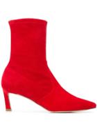 Stuart Weitzman Rapture Sock Boots - Red