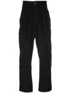 Komakino High-waisted Chinos - Black