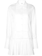 Khaite Pleated Bib Shirt Dress - White