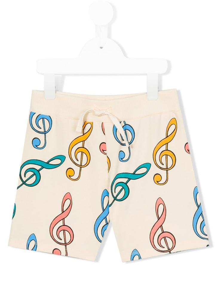 Mini Rodini - Clef Sweatshorts - Kids - Organic Cotton/spandex/elastane - 5 Yrs, Nude/neutrals