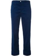 Julien David Cropped Trousers, Women's, Size: Xs, Blue, Cotton/polyester