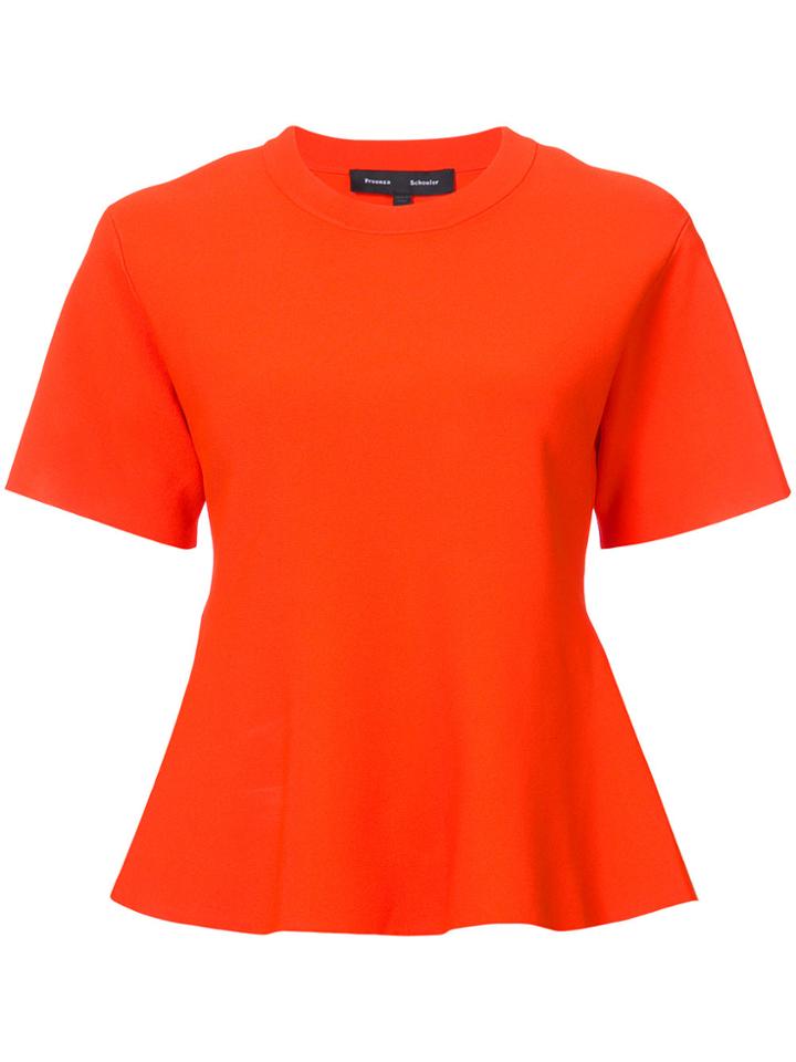 Proenza Schouler Short Sleeve Flare Knit Top - Red