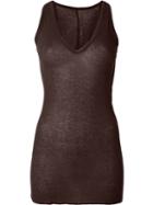Rick Owens Lilies V-neck Jersey Tank Top, Women's, Size: 44, Brown, Cotton/viscose