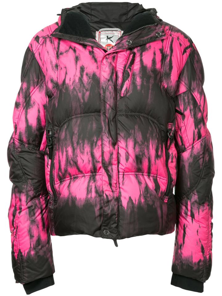Kru Hooded Puffer Jacket - Pink & Purple