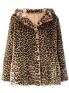 Tagliatore Leopard Print Faux Fur Jacket - Brown