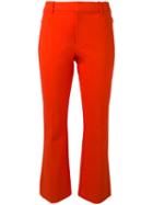 Derek Lam 10 Crosby Flared Cropped Trousers, Women's, Red, Cotton/spandex/elastane