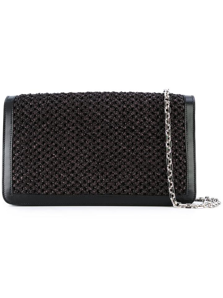 Casadei - Woven Shoulder Bag - Women - Nappa Leather/polyamide/satin/kid Leather - One Size, Black, Nappa Leather/polyamide/satin/kid Leather